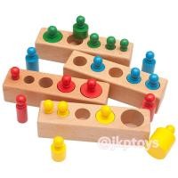 ราคา Todds Kids Toys ของเล่นไม้เสริมพัฒนาการ ของเล่นไม้มอนเตสซอรี่ กระบอกจุก Knobbed Cylinder Blocks ยกเซต 4 สี ชุดของเล่นไม้ทรงกระบอกหลายสีสัน (10364403942)