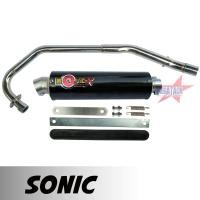 ราคา ท่อสูตร SONIC ท่อสูตรโซนิค ท่อแต่ง โซนิค ท่อโมวิค MOVIC X ทรง ENDURANCE มี มอก คอท่อชุบโครเมี่ยมอย่างดี ปลาย แค้มรัดท่อพร้อมอุปกรณ์ติดตั้งครบชุด (1062850884)