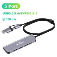 ราคา GOOJODOQ 5 In 1 5พอร์ต USB 3 1 Type C ความเร็วสูง USB C Hub พร้อม Hub 3 0 2 0 5Gbps TF SD Reader สล็อต PD สำหรับ MacBook Pro Air USB C Splitter (16628735045)
