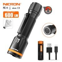 ราคา NICRON ไฟฉาย F51 ไฟเชื้อเพลิงคู่ 7W 600lumen ความสว่างสูง ไฟ LED โฟกัส 3 โหมด ไฟฉายพร้อมฝาแม่เหล็ก ไฟฉายซูมได้ กันน้ำ สำหรับ EDC กลางแจ้ง F51 (973634534)