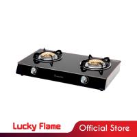 ราคา จัดส่งฟรี Lucky Flame เตากล่องคู่หน้ากระจกนิรภัย AG 102S เตากระจก 2 หัวแบบตั้งโต๊ะ (372911)