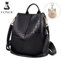 ราคา FOXERกระเป๋าสะพายหลังหนังแท้กระเป๋าสำหรับผู้หญิงหนังจระเข้แท้ผิวแบบสุภาพสตรีลำลองD Aypackสตรีมินิน่ารักเป้ผู้หญิงที่มีน้ำหนักเบาเดินทางR Ucksacksสาวซิปกระเป๋าเป้สะพายหลังกระเป๋า (4780082671)