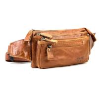 ราคา Chinatown Leather กระเป๋า ผู้ชาย หนังวัวแท้ คาดเอว สะพายหน้าอก ซิปยื่นหน้าสีน้ำตาล แทน ดำ (13537742064)