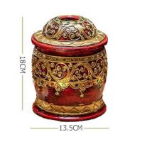 ราคา THAILUCKY กล่องทิชชู่กลม กล่องใส่กระดาษชำระลายไทย กล่องทิชชู่ลายไทยโบราณ ของตกแต่ง ห้องนั่งเล่น ห้องนอน 18 13 5CM (947802291)