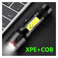 ราคา 530 Portable Flashlights Miniไฟฉายสว่างมาก CREE LED XPE COB 2in1 600mah usb charge 3mode ซูมได้ (3988506516)