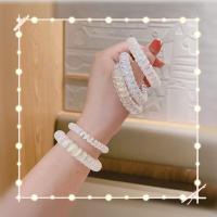 ราคา พร้อมส่ง Hair band ยางมัดผมแบบเกลียว ยางมันผมเกาหลี ยางมัดผม ยางมัดผมสีมุกใส 1 เส้น (15929808709)