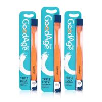 ราคา GoodAge แปรงสีฟัน กู๊ดเอจ ทริปเปิ้ล ล็อค Triple Lock 3 ด้าม คละสี (123152747)