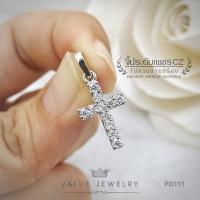 ราคา จี้สร้อยคอ ฝังคริสตัลแท้ ลายกางเขน Cross ขนาดกลาง สร้อย สร้อยคอ เครื่องประดับ PD111 ValueJewelry (1972190121)