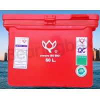 ราคา ถังน้ำแข็ง ถังพลาสติก ถังแช่เพื่อใช้บรรจุอาหารทะเล ขนาด 60 ลิตร สีแดง (14013425555)