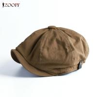 ราคา Zoopf ผู้ชายหมวก Newsboy Herringbone เด็กทำขนมปังหมวกแก๊ปแบนหมวก Retro หมวก Newsboy (1773276644)