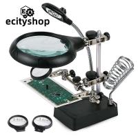 ราคา อุปกรณ์ยึดจับช่วยบัดกรีพร้อมแว่นขยาย Soldering Grip Stand with Magnifier แว่นขยายขาตั้งโต๊ะ แว่นขยายมีที่คีบจับ จัดส่งจากประเทศไทย (16300806386)