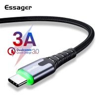 ราคา Essager LED Type C สาย USB ชาร์จเร็วสายข้อมูลสายชาร์จ USB Type C สำหรับ Samsung Xiaomi LG Mobile 0 5ม 1ม 2ม สายชาร์จสายข้อมูล (12894648181)