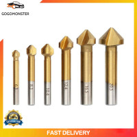 ราคา Round shank 6pcs 3 Flute 90 Degree HSS Chamfer Chamfering Cutter End Mill Tool Countersink Drill Bit Set 6 3 20 5MM (11928729586)