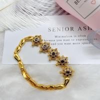 ราคา CSJ ฮ่องกงข้อมือ สร้อยข้อมือเต่า งานทองเหลือง 18K พลอยสีม่วง (11054578538)