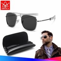 ราคา IMPALA QT1803P แว่นตากันแดดแฟชั่นผู้ชายผู้หญิงจริง Hardlex เลนส์แก้วแว่นตากันแดดสำหรับผู้ชายสไตล์ Air Force Aviator แว่นตา HD เลนส์กระจกนิรภัยวัสดุกรอบโลหะ (6071404648)