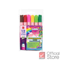 ราคา Master Art ปากกา ปากกาเมจิก ล้างออกได้ MWM 6D 2 หัว 12 สี (108897426)