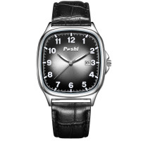 ราคา POSHI นาฬิกาผู้ชายแบรนด์หรูของแท้นาฬิกาควอตซ์ปฏิทินอัตโนมัติสายหนังนักธุรกิจสำหรับกันน้ำผู้ชายนาฬิกาข้อมือแฟชั่นลำลอง (18006344763)