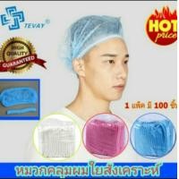 ราคา ราคาโปร หมวกคลุมผม หมวกตัวหนอน W หมวก ตาข่าย ห่อละ 100 ชิ้น สีขาว (4558530868)