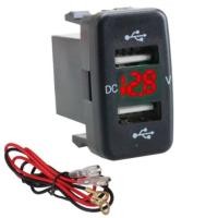 ราคา ที่ชาร์จUSB 2ช่อง 3 1Aกับวัดโวลท์ 2in1 สำหรับรถToyota VIGO สีแดง (8424383782)