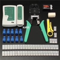 ราคา คีมเข้าหัวแลนครบชุด CAT5 CAT6 RJ45 RJ11 พร้อมที่เทสสาย หัวแลน 50หัว บูทแลน 10หัว ถ่าน มีดปลอกสาย ตัวต่อยาว (1043144104)