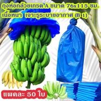 ราคา แพคละ 50 ใบ ถุงห่อกล้วย ถุงห่อกล้วยหอม ถุงคลุมกล้วย ถุงห่อกล้วยพลาสติกฟ้า ขนาด 76x115 ซม เกรด A เนื้อหนา ใช้ซ้ำได้ 375 บาท (8999252170)