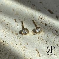 ราคา URPALS HOT ITEM ต่างหูสุดคิ้วท์ชุบทองแท้ 18K เพชร CZ AAA เส้นแสงสวยมาก (17969563335)