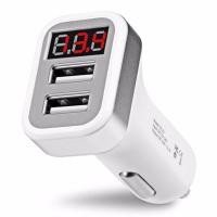 ราคา Car Charger LCD 2USB หัวชาร์จโทรศัพท์ในรถ หน้าจอLCDดิจิตอลแสดงตัวเลข (5506594285)