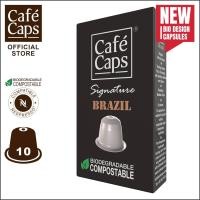 ราคา Cafecaps แคปซูลกาแฟ Nespresso Compatible Signature Brazil 1กล่อง X 10 แคปซูล กาแฟคั่วกลาง เทสติ้งโน๊ต ถั่ว ช็อคโกแลตพร้อมโน้ตชิมรสเปรี้ยวอ่อน ๆ แคปซูลกาแฟใช้ได้กับเครื่อง Nespresso เท่านั้น (868737294