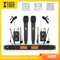 ราคา XTUGA ไมโครโฟนไร้สาย4ช่องสัญญาณ A400ไมโครโฟนไร้สาย UHF ระบบมือถือ2ชิ้นพร้อมหูฟังไมโครโฟนคาดศรีษะไมโครโฟนติดปกเสื้อไมโครโฟนไร้สายตัวรับสัญญาณหลากหลาย UHF สำหรับเวทีโบสถ์ปาร์ตี้ครอบครัวคำพูด (835710122)