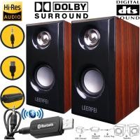 ราคา BEST ลําโพงคอมพิวเตอร์มัลติมีเดีย JT042 เสียงเบสหนัก 3D เสียงสเตอริโอ Hi Fi ลําโพงไม้ USB JiTeng Wooden 3D Hi Fi Speaker รุ่น JT04 Brown (10873397366)