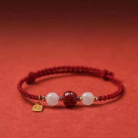 ราคา สร้อยข้อมือลูกปัดสีแดงสำหรับผู้หญิงสร้อยข้อมือลูกปัดสีแดงมีแบรนด์ Fu โชคดี (18654655109)