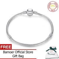 ราคา BAMOER เป็นทางการ Store สีเงินงูโซ่สร้อยข้อมือและกำไลข้อมือ 16 เซนติเมตร 23 เซนติเมตร Pulseras กุ้งก้ามกราม PA1104 (128478836)