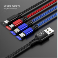 ราคา สายไลท์นิ่งพอร์ต USB Type C 4in1 3in1สายชาร์จไมโคร USB สำหรับ iPhone 12X11 Pro Max 3 In 1 2 In 1สายชาร์จสำหรับ Huawei Samsung S20 Xiaomi Double TypeC Lightning 1 2M 90 30ซม (10046546023)
