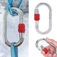 ราคา Clearance Sale หัวเข็มขัดนิรภัยแบบกลม Carabiner ตัวล็อคเหล็กรูปตัว O แบริ่งรับน้ำหนักสูงสำหรับล็อคหลักสำหรับปีนเขา อุปกรโรยตัว อุปกรปีนต้นไม้ (11077393615)