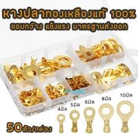 ราคา หางปลาทองเหลือง เซ็ต100ตัว 1กล่อง ขนาด4 5 6 8 10มิล หางปลา ทองเหลือง รุ่นหนา อย่างดี ต่อสายไฟ เชื่อมสายไฟ หางปลากลม (17415081553)