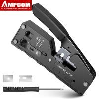 ราคา AMPCOM RJ45 Crimper CAT7 Crimping Tool สำหรับผ่าน RJ11 RJ45 Connector CAT6 CAT5E Modular ปลั๊ก Wire Stripper Cutter (14728495828)