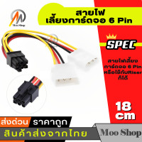 ราคา ใหม่ สายแปลง สาย Y สายต่อ IDE Dual Molex ออก 6 Pin PCI E VGA สำหรับการ์ดจอ สายไฟเลี้ยงการ์ดจอ 6 Pin สายแปลง Molex 2 หัว ออก 6 Pin PCI E (402232040)