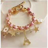 ราคา กำไลข้อมือเกาหลี รูปหอไอเฟล ดาว ดอกไม่ ห้อยเพชร สร้อยข้อมือ สร้อยข้อมือเชือก เครื่องประดับ ผู้หญิง เกาหลี (16830705568)