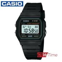 ราคา Casio Standard นาฬิกาข้อมือผู้ชาย ผู้หญิง สายเรซิ่น รุ่น F 91W 3DG สีดำขอบเขียว (518648)