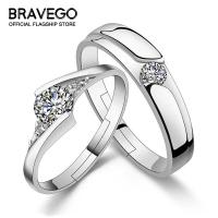 ราคา Bravego 1 คู่แฟชั่นเพชรแหวนคู่เปิดปรับคนรักแหวนหมั้นเครื่องประดับจัดงานแต่งงาน (3400922338)