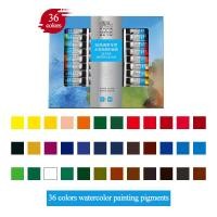 ราคา Winsor Newton ชุดสีน้ำ 12 18 24 36 สี 10ML หลอด วาดภาพวาด Pigment ชุดอุปกรณ์ศิลปะ (14214698230)