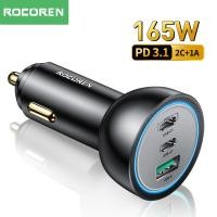 ราคา Rocoren 165W Car Charger PD 3 1 140W Fast Charge QC 5 0 USB Type C Car Phone Charger Quick Charging For MacBook iPhone Samsung (19009562796)