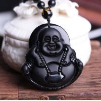 ราคา สีดำพระพุทธรูปหินออบซีเดียนจี้สร้อยคอหยกจี้เครื่องประดับหยกเครื่องประดับอย่างดี (4959938477)
