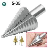 ราคา 5 35MM HSS Titanium Core Step Drill Tool 13 Steps Multiple Hole Metals Platic Wood Cone Drill Bits (16629361439)
