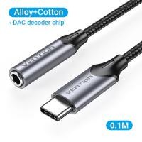 ราคา Vention USB C ถึง 3 5 มม อะแดปเตอร์เสียง DAC ชิป Type C ถึง 3 5 มม แจ็คหูฟังอะแดปเตอร์ 0 1 ม 10 ม สำหรับ Meizu 16 วินาที Samsung Note 10 อะแดปเตอร์เสียงหูฟัง (8082041848)