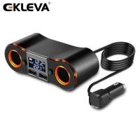 ราคา EKLEVA 2 ซ็อกเก็ตตัวสปลิตเตอร์ชาร์จในรถ ZNB02 อะแดปเตอร์รถยนต์ 3 5A Dual USB พอร์ตสนับสนุนโวลต์มิเตอร์ หน้าจอดูอุณหภูมิสำหรับ iPhone iPad Samsung12 24V (420775244)