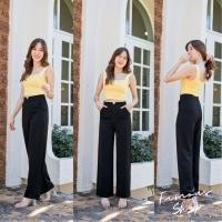 ราคา ส่งเร็ว Famous Colletion New กางเกงขอบVผ้าฮานาโกะ ซิปหลัง กางเกงขากระบอกใหญ่ (16139630789)