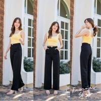 ราคา ส่งเร็ว Famous Colletion New กางเกงขอบVผ้าฮานาโกะ ซิปหลัง กางเกงขากระบอกใหญ่ (16139630790)