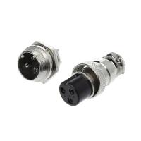 ราคา ปลั๊กเหล็ก GX16 3 PIN Male Female Connectors Socket Aviation Plug (4356652055)