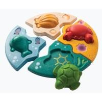 ราคา PlanToys Marine Puzzle ของเล่นไม้เกมจับคู่สัตว์ทะเล ของเล่นเด็ก 12 เดือน (520752)